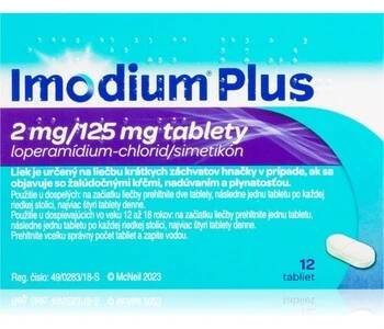 IMODIUM PLUS 2MG/125MG TBL NOB 12 I
