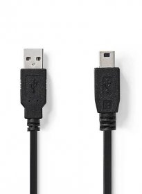 Nedis propojovací kabel USB 2.0 zástrčka USB A - zástrčka USB mini B 5-pin, 3 m (CCGT60300BK30)