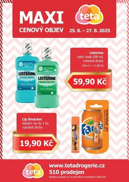 Leták Teta drogerie - Maxi cenový objev - strana 1