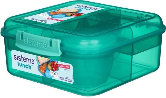 LunchTM Tříkomorová krabička s nádobou na jogurt a 2 tácky 1,25 litru
