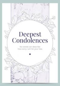 Hand drawn condolence card template