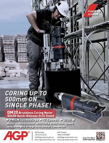 AGP Introduces New High Frequency Coring Motor and Drill Stand