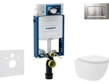 Geberit Kombifix - Set předstěnové instalace, kompaktního klozetu Oudee Vortex a sedátka softclose, tlačítko Sigma30, lakovaný chrom mat/chrom SANI15CA1128