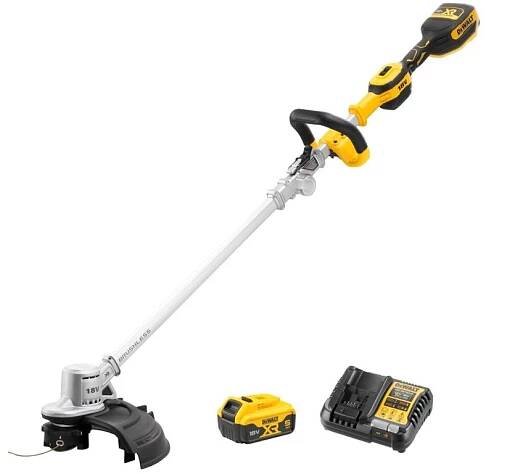 DCMST561P1 DEWALT 18V AKU BEZUHLÍKOVÁ STRUNOVÁ SEKAČKA SE SKLÁDACÍ RUKOJETÍ, 1 X 5,0 AH, NABÍJEČKA