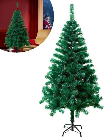 LZQ 150cm vánoční stromek Umělý jedlový stromek Deco vánoční stromek Zelený PVC umělý