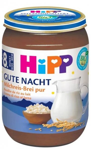 Hipp MLÉČNÁ KAŠE BIO Na noc rýžová 190 g