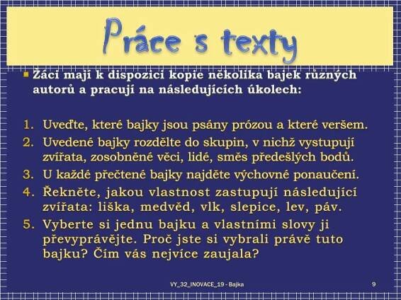 PPT - Číslo materiálu: VY_32_INOVACE_19 - Bajka PowerPoint Presentation - ID:6275263