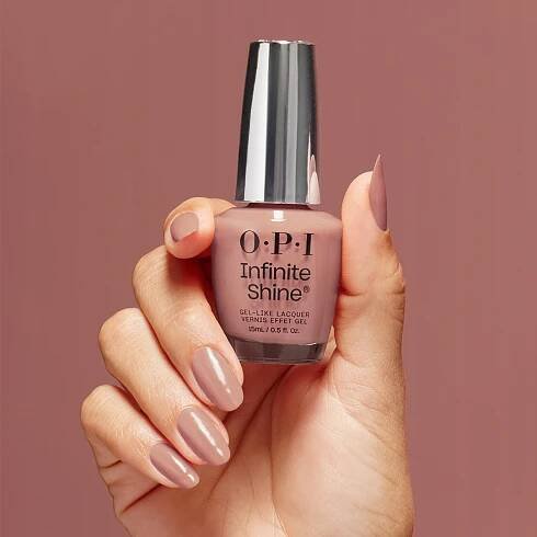OPI Infinite Shine Classics Barefoot in Barcelona lak béžový 15 Barva odstíny hnědé a béžové
