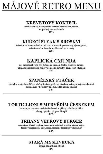 RETRO MENU 2023