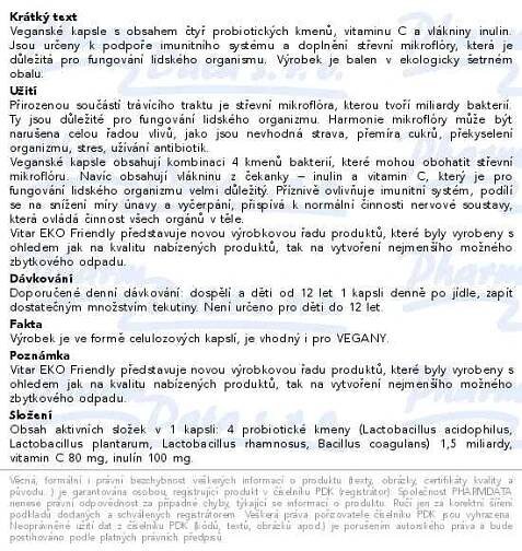 Vitar Probiotika EKO cps.30 - Brněnská lékárna - Váš partner pro zdraví