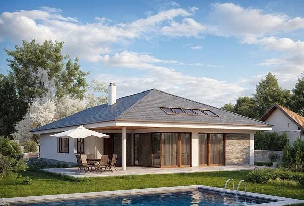 Projekt na bungalov, projekt bungalov, projekty bungalov, bungalov 879