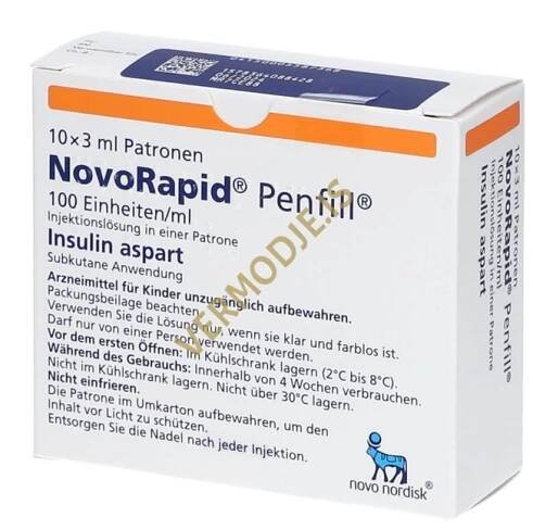 NovoRapid Penfill (Insulin) 100iu/ml - 10x3ml - 2025 Cena