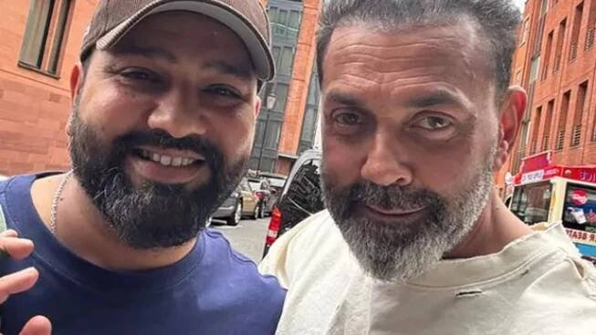 Rohit Sharma with Bobby Deol (Pic credit: Deol's Instagram post)