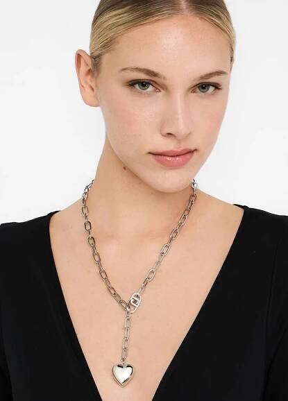 Necklace with heart pendant silver Liu Jo - medium