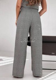 Elegantní kalhoty kárované Outstanding šedé