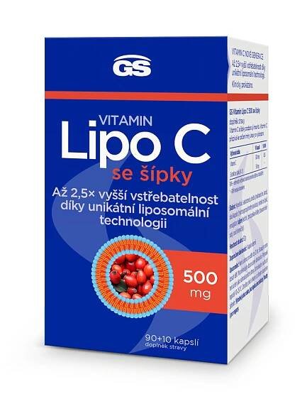 GS Vitamin Lipo C 500 mg se šípky 90+10 kapslí