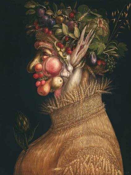 Arcimboldo's portrait painting made of flowers