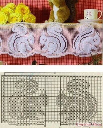 the cross stitch table runner is next to an image of a teddy bear and flowers