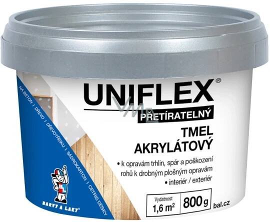 Uniflex akrylátový tmel na sádrokarton, zdivo a dřevo, 800 g