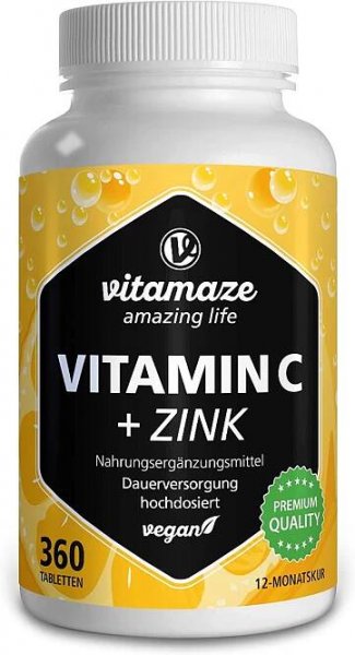 Doplněk stravy Vitamaze Vitamin C+zinek, 180 tablet - Lékárna a zdraví