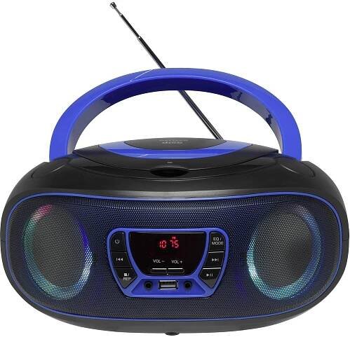 Denver TCL-212BT 111141300010 rádio s CD, FM, AUX, CD, USB, Bluetooth, ambient light, modrá