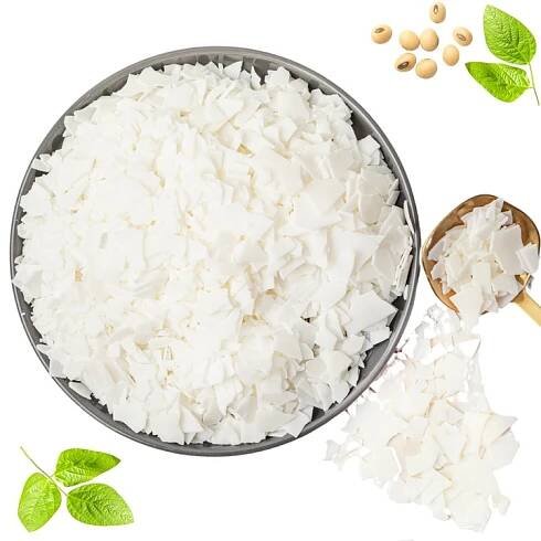 VOSK 100% PŘÍRODNÍ Měkké vločky Svíčky Zalévané v nádobách 1 kg
