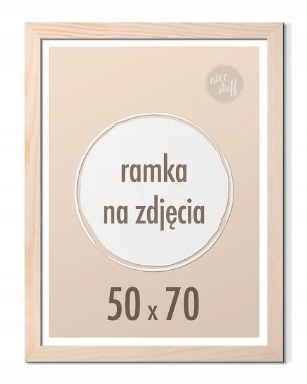 RÁMEČEK 50x70 B2 Rámeček na fotografie 50x70 rámečky borovice dřevěná surová hnědá
