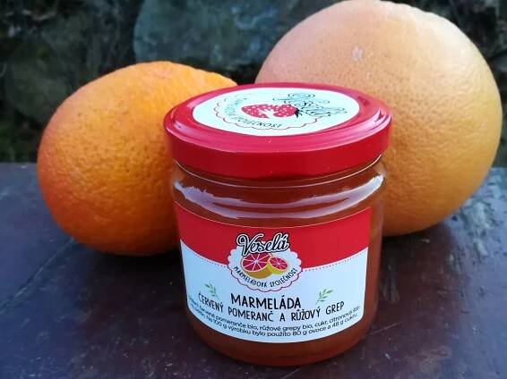 Marmeláda červený pomeranč a růžový grep 200 g