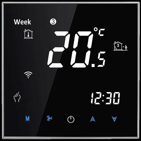 GreenLeaf Noir WiFi Termostat Čierny – Kúrenie Elektrické