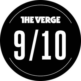A badge demonstrating a Verge score of 9 out of 10