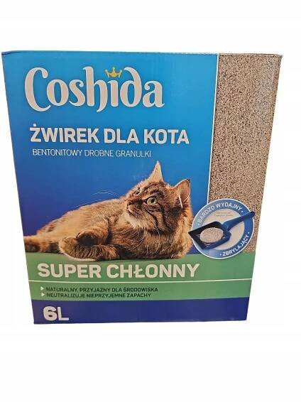 BENTONITOVÉ STELIVO SUPER SAVÉ V KARTONOVÉ KRABIČCE PRO KOČKY COSHIDA 6 L