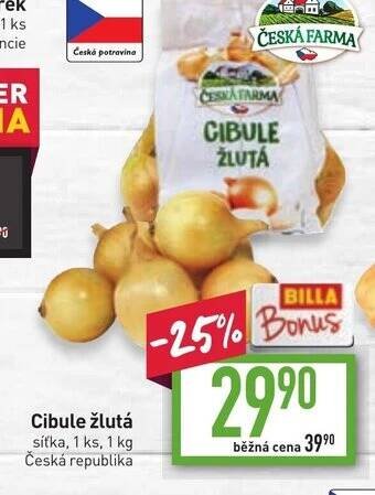 Billa Cibule žlutá nabídka