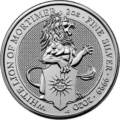 Stříbrná investiční mince White Lion 2 Oz | Queens Beasts | 2020