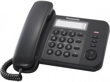 Panasonic KX-TS520FXB Panasonic KX-TS520 integrovaný telefonní systém (přímá volba jedním tlačítkem, seznam odchozích hovorů, indikátor vyzváněcího tónu), černá 1