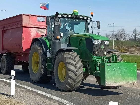 Protestující zemědělci v Havlíčkově Brodě