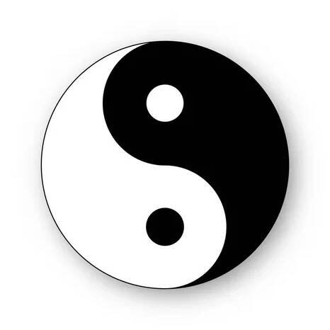 Yin yang ikona Vektor harmonie symbol — Ilustrace
