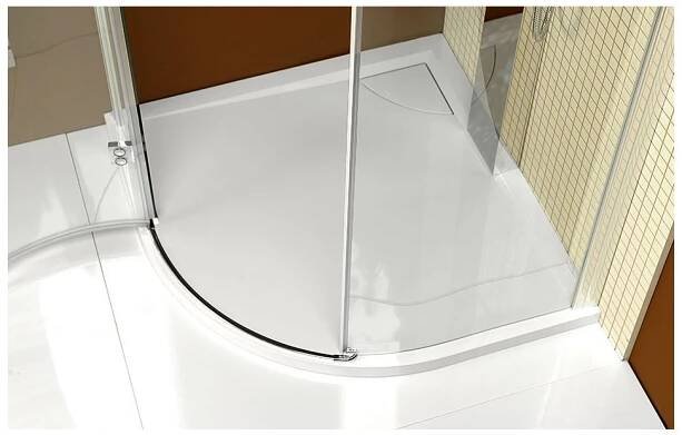 LUSSA sprchová vanička z litého mramoru se záklopem, čtvrtkruh 90x90x4cm, R550, 71602 | Krásné Koupelny