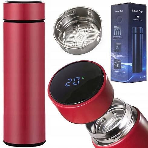TERMOHRNEK TERMOSKA SMART LED 500 ml ČERVENÁ