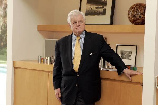 Senator Ted Kennedy at a breakfast event.