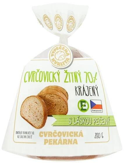 Cvrčovická pekárna Cvrčovický žitný 70% krájený 280 g