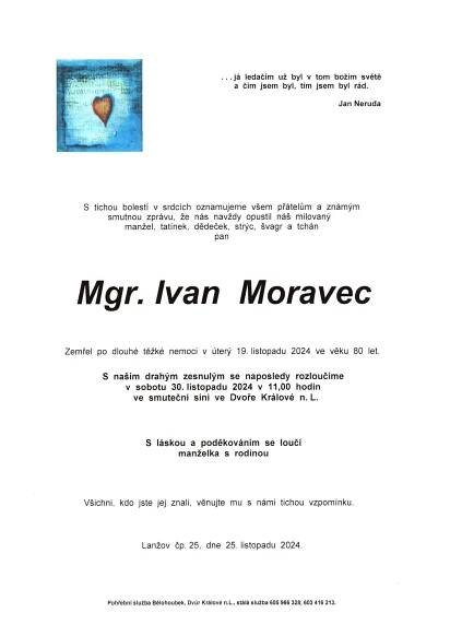 Mgr. Ivan Moravec - Pohřebnictví Bělohoubek
