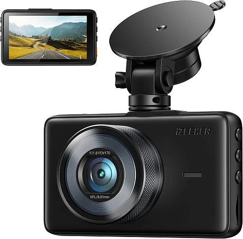 Autokamera iZEEKER Dashcam Car 1080P, 3palcový LCD displej, vítěz testu 2025, koupit