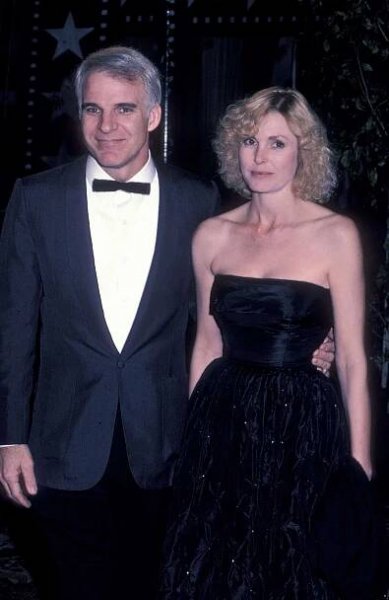 Steve Martin and Victoria Tennant during AFI Life Achievement Awards Honoring Gene Kelly at Beverly Hilton Hotel in Beverly Hills, CA, United States.