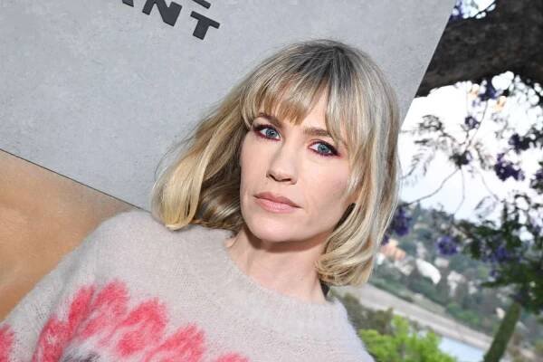 January Jones Poses in Nothing But a Sheer Nude Underwear Set