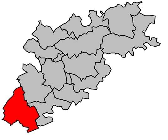 Kanton na mapě arrondissementu Montauban