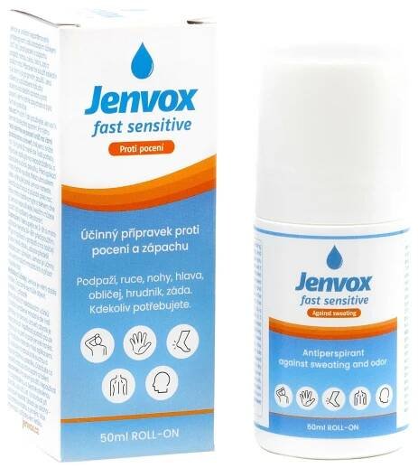 Jenvox Fast Sensitive proti pocení a zápachu citlivých míst jako je podpaží, obličej, slabiny a další