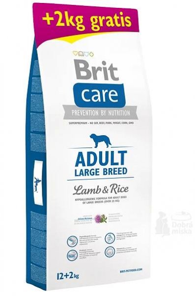 Brit Care Dog Adult Large Breed Lamb & Rice 12+2kg | Dobrá miska