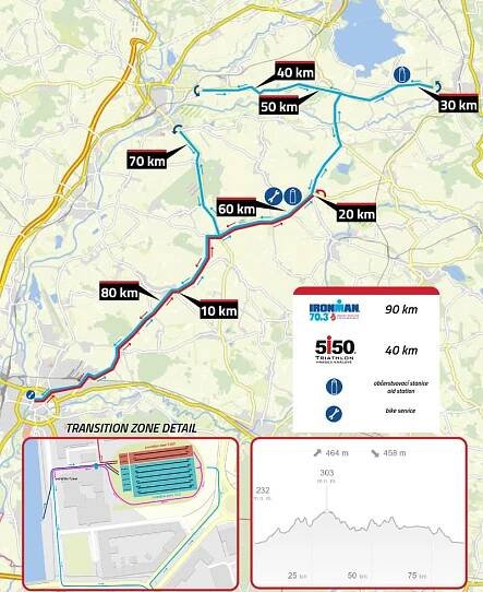 Hradec Králové hostí závod Half Ironman 70.3. Trasa na mapě - Kupní Síla