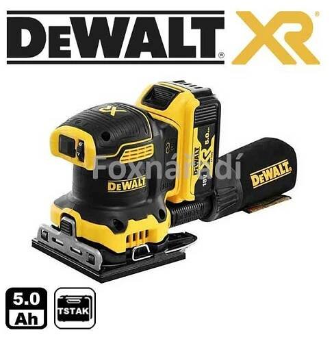DCW200P2 Aku vibrační bruska, bezuhlíková 18V 2x 5,0Ah Li-Ion, kufr TStak, DeWALT | DeWalt centrum Praha