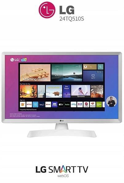 BÍLÝ SMART TELEVIZOR 24 PALCŮ LG 24TQ510 BLUETOOTH WiFi DVB-T2 HEVC Rozlišení obrazovky (px) 1366 x 768